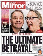Daily Mirror (UK) Newspaper Front Page for 28 October 2015