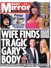 Daily Mirror (UK) Newspaper Front Page for 28 November 2011
