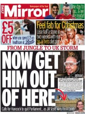 Daily Mirror front page for 28 November 2022
