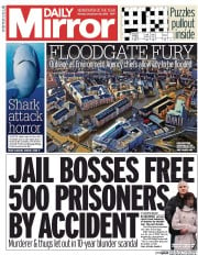 Daily Mirror (UK) Newspaper Front Page for 28 December 2015