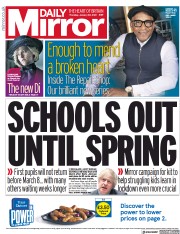 Daily Mirror (UK) Newspaper Front Page for 28 January 2021