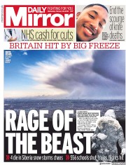 Daily Mirror (UK) Newspaper Front Page for 28 February 2018