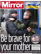 Daily Mirror (UK) Newspaper Front Page for 28 February 2022