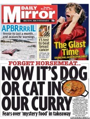 Daily Mirror Newspaper Front Page (UK) for 28 March 2013