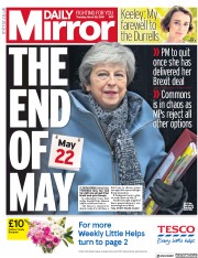 Daily Mirror (UK) Newspaper Front Page for 28 March 2019