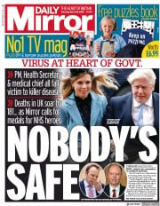 Daily Mirror (UK) Newspaper Front Page for 28 March 2020
