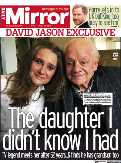 Daily Mirror Newspaper Front Page (UK) for 28 March 2023