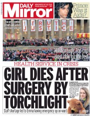 Daily Mirror (UK) Newspaper Front Page for 28 April 2016