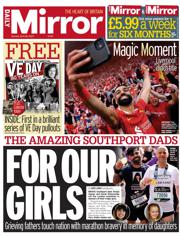 Daily Mirror front page for 28 April 2025
