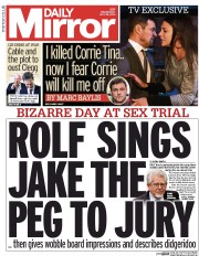Daily Mirror (UK) Newspaper Front Page for 28 May 2014