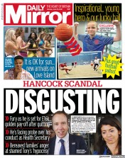 Daily Mirror (UK) Newspaper Front Page for 28 June 2021