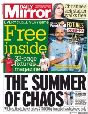 Daily Mirror (UK) Newspaper Front Page for 28 July 2018