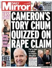 Daily Mirror (UK) Newspaper Front Page for 28 September 2013