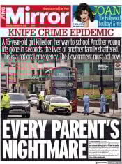 Daily Mirror front page for 28 September 2023