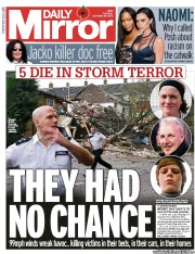 Daily Mirror Newspaper Front Page (UK) for 29 October 2013