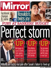 Daily Mirror (UK) Newspaper Front Page for 29 October 2021