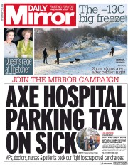 Daily Mirror (UK) Newspaper Front Page for 29 December 2017