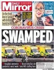 Daily Mirror (UK) Newspaper Front Page for 29 December 2020