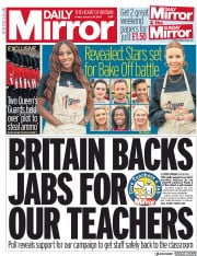 Daily Mirror (UK) Newspaper Front Page for 29 January 2021