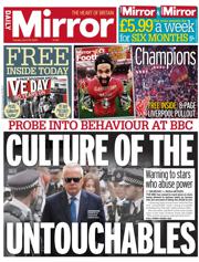 Daily Mirror front page for 29 April 2025