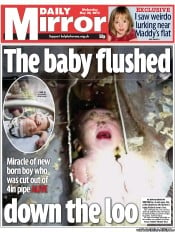 Daily Mirror (UK) Newspaper Front Page for 29 May 2013