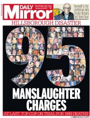 Daily Mirror (UK) Newspaper Front Page for 29 June 2017