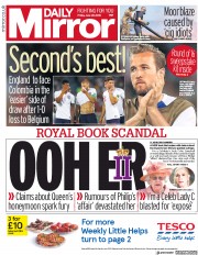 Daily Mirror (UK) Newspaper Front Page for 29 June 2018