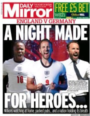 Daily Mirror (UK) Newspaper Front Page for 29 June 2021