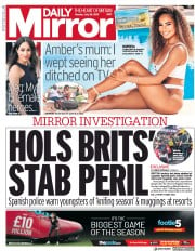 Daily Mirror (UK) Newspaper Front Page for 29 July 2019