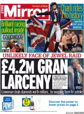 Daily Mirror (UK) Newspaper Front Page for 29 July 2021