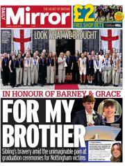 Daily Mirror front page for 29 July 2025