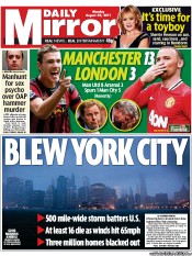 Daily Mirror (UK) Newspaper Front Page for 29 August 2011