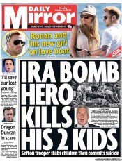 Daily Mirror Newspaper Front Page (UK) for 2 October 2012