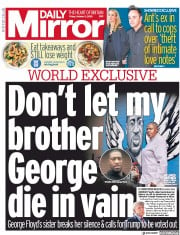 Daily Mirror (UK) Newspaper Front Page for 2 October 2020