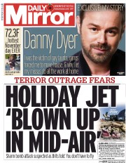 Daily Mirror (UK) Newspaper Front Page for 2 November 2015