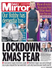 Daily Mirror (UK) Newspaper Front Page for 2 November 2020