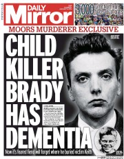 Daily Mirror Newspaper Front Page (UK) for 2 January 2014