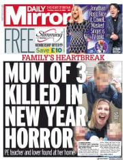 Daily Mirror (UK) Newspaper Front Page for 2 January 2020