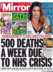 Daily Mirror (UK) Newspaper Front Page for 2 January 2023