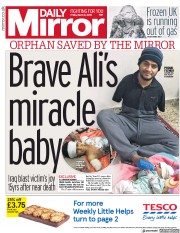 Daily Mirror (UK) Newspaper Front Page for 2 March 2018