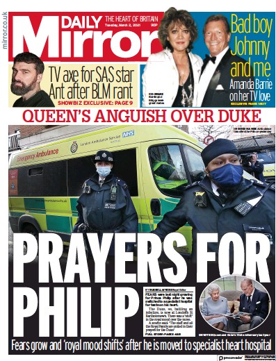 Daily Mirror Newspaper Front Page (UK) for 2 March 2021