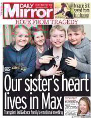 Daily Mirror (UK) Newspaper Front Page for 2 May 2018