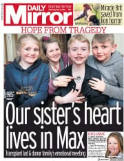 Daily Mirror (UK) Newspaper Front Page for 2 May 2018