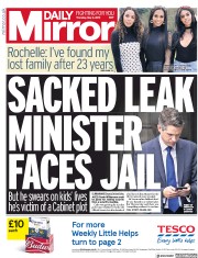 Daily Mirror (UK) Newspaper Front Page for 2 May 2019