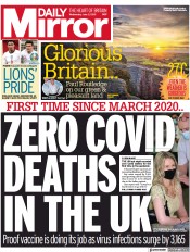 Daily Mirror (UK) Newspaper Front Page for 2 June 2021