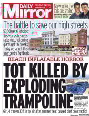 Daily Mirror (UK) Newspaper Front Page for 2 July 2018