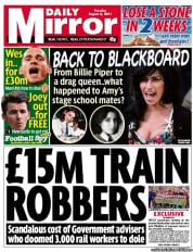 Daily Mirror (UK) Newspaper Front Page for 2 August 2011