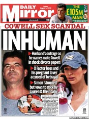 Daily Mirror (UK) Newspaper Front Page for 2 August 2013