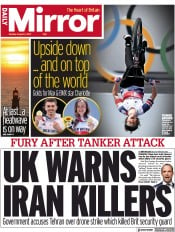 Daily Mirror (UK) Newspaper Front Page for 2 August 2021