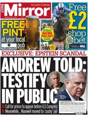 Daily Mirror front page for 2 August 2025